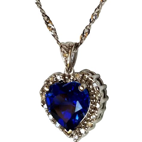 large sapphire heart pendant